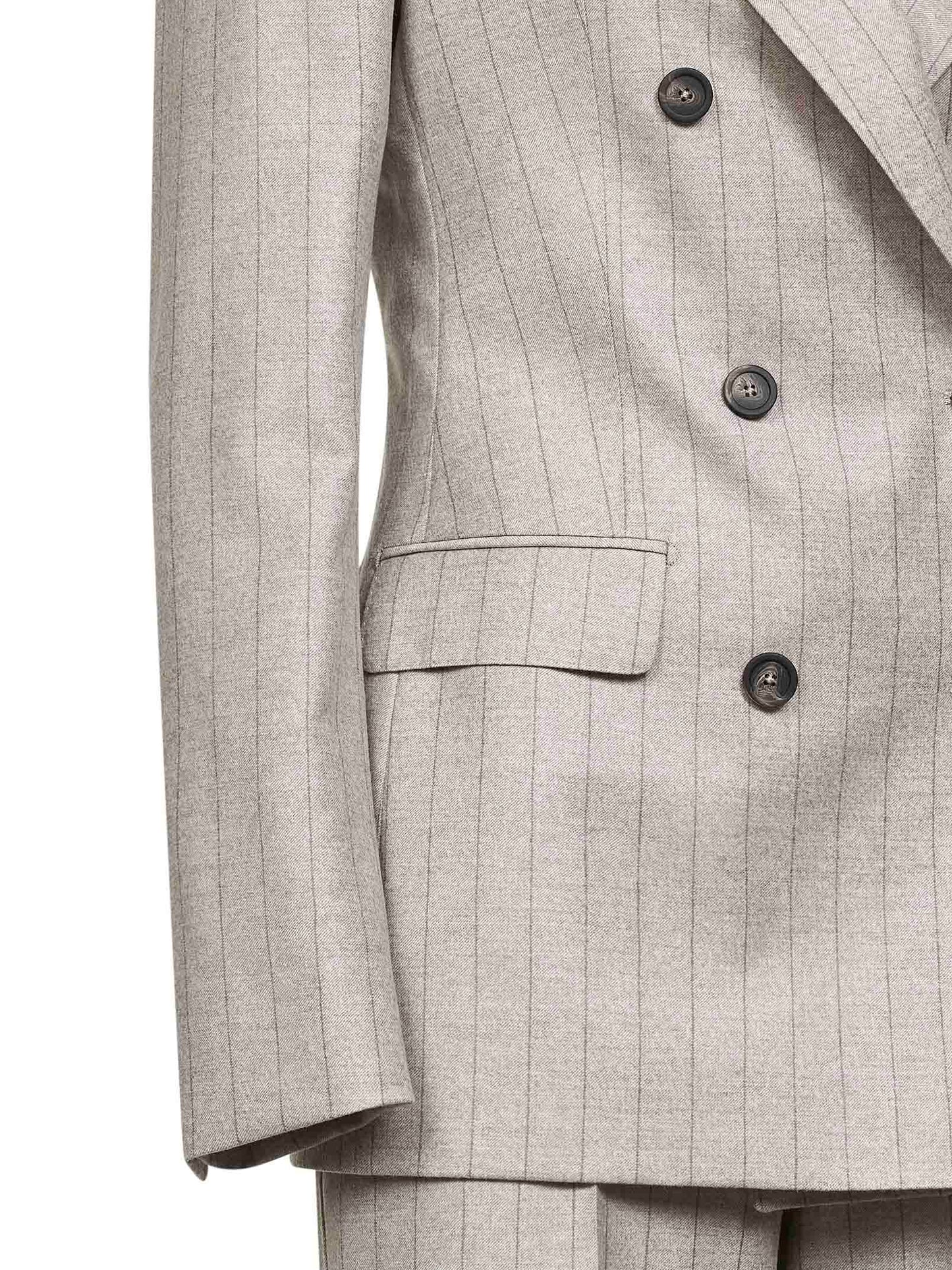 Abito Parigi in lana vergine gessata beige