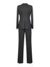 Grey micro sequin pinstripe wool blend Paris suit