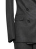 Grey micro sequin pinstripe wool blend Paris suit