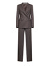 Tailleur doppiopetto in lana stretch marrone