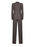 Tailleur doppiopetto in lana stretch marrone