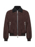 Brown sheepskin bomber jacket