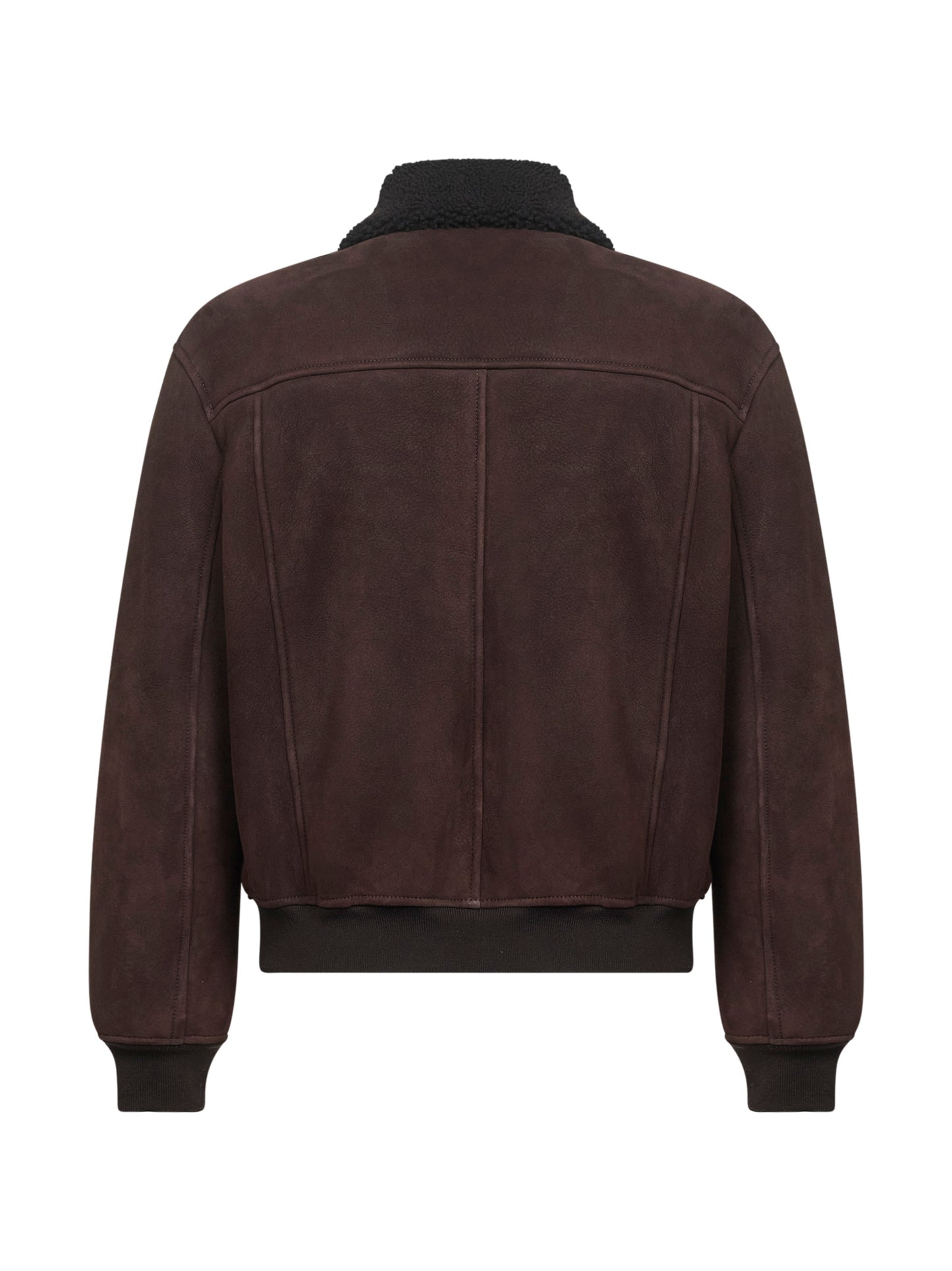 Brown sheepskin bomber jacket