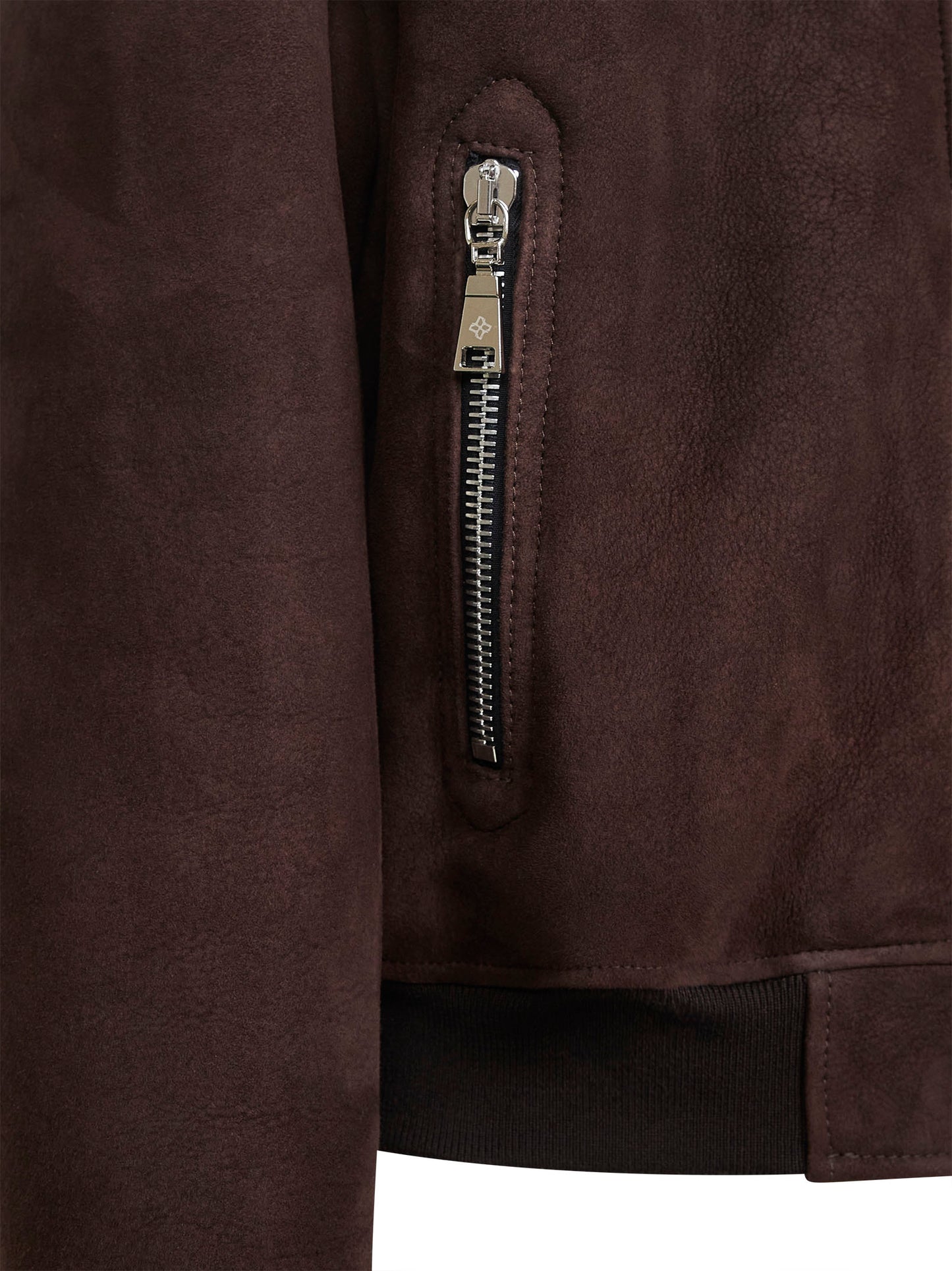 Brown sheepskin bomber jacket