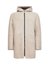 Cream shearling Wilson hooded coat