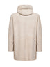 Cream shearling Wilson hooded coat
