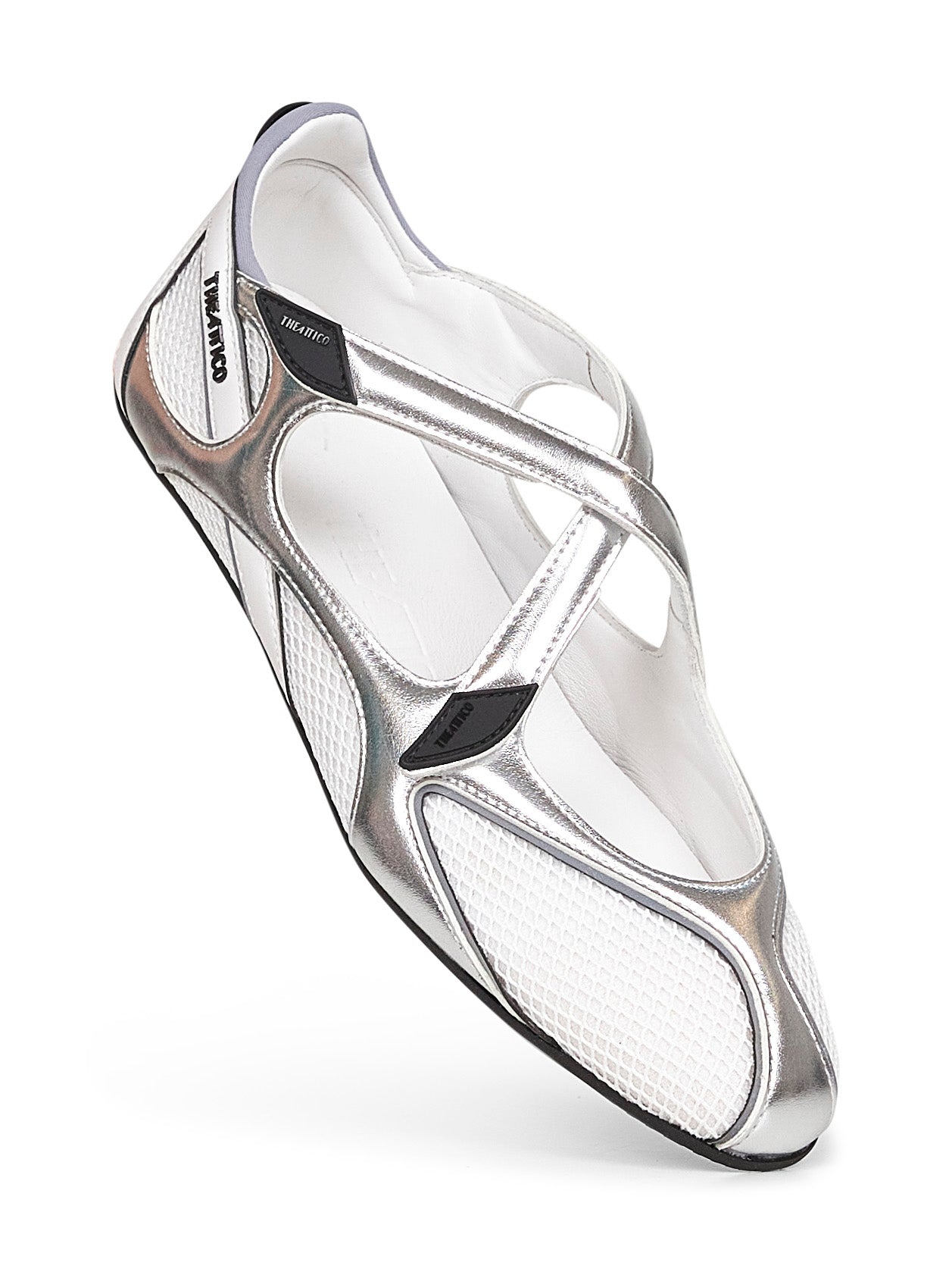 Silver "Floor 01" ballet flats