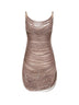 Silver knit fringed mini dress