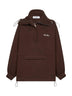 Brown double American fleece anorak sweatshirt