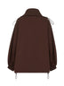 Brown double American fleece anorak sweatshirt