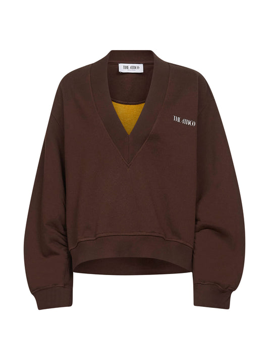 Brown American double fleece sweatshirt