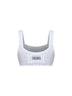Bralette in cotone con termostrass bianco