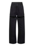 Black washed denim cut-out jeans