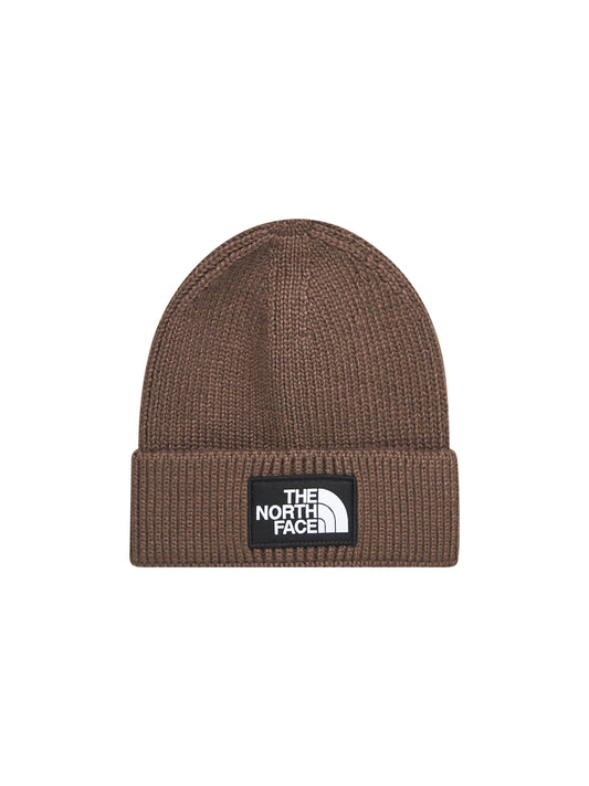 Brown TNF box logo beanie