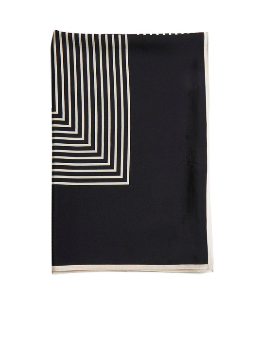 Striped silk crêpe scarf