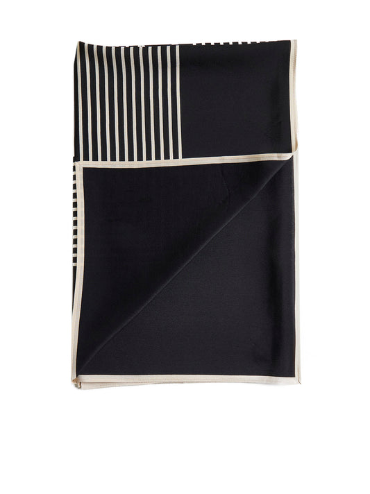 Striped silk crêpe scarf