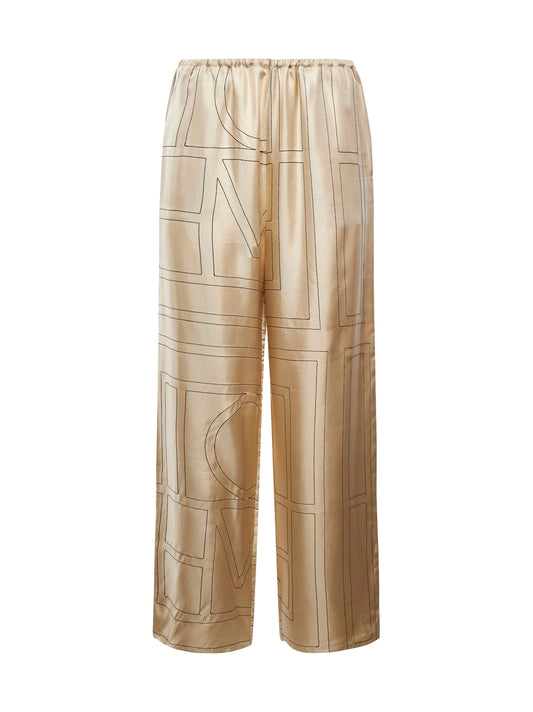 monogram silk pj bottoms