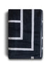 Blue organic cotton monogram beach towel