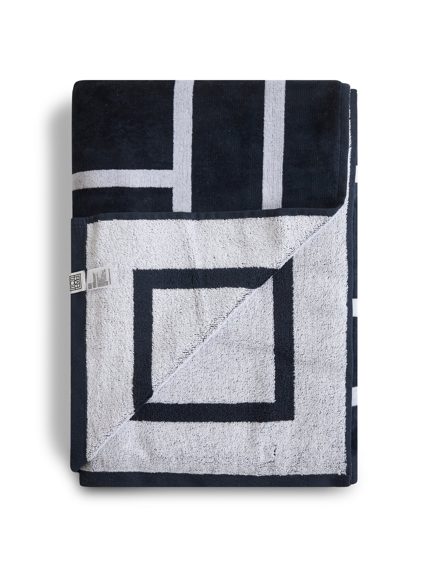 Blue organic cotton monogram beach towel