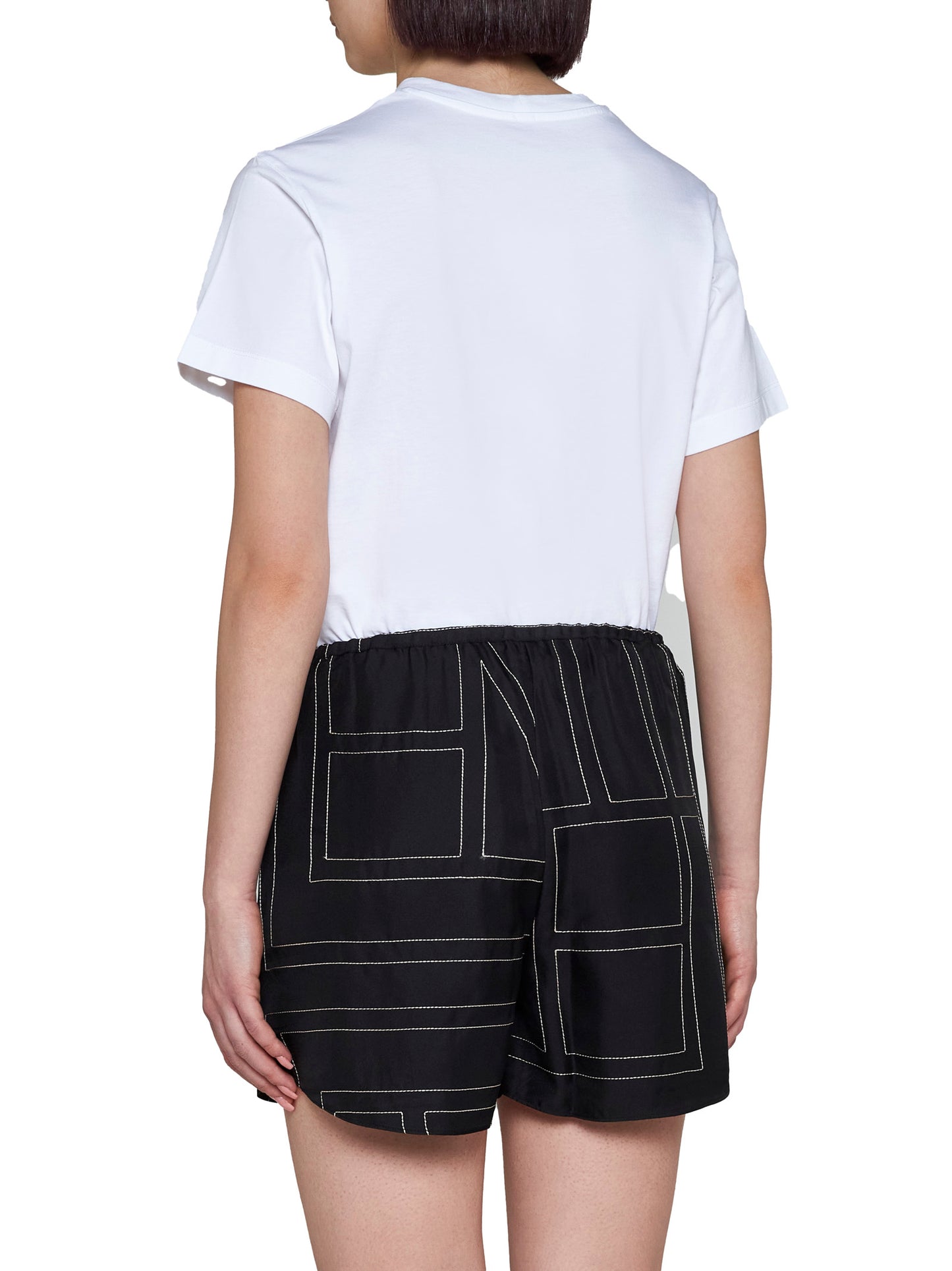 monogram silk pj shorts
