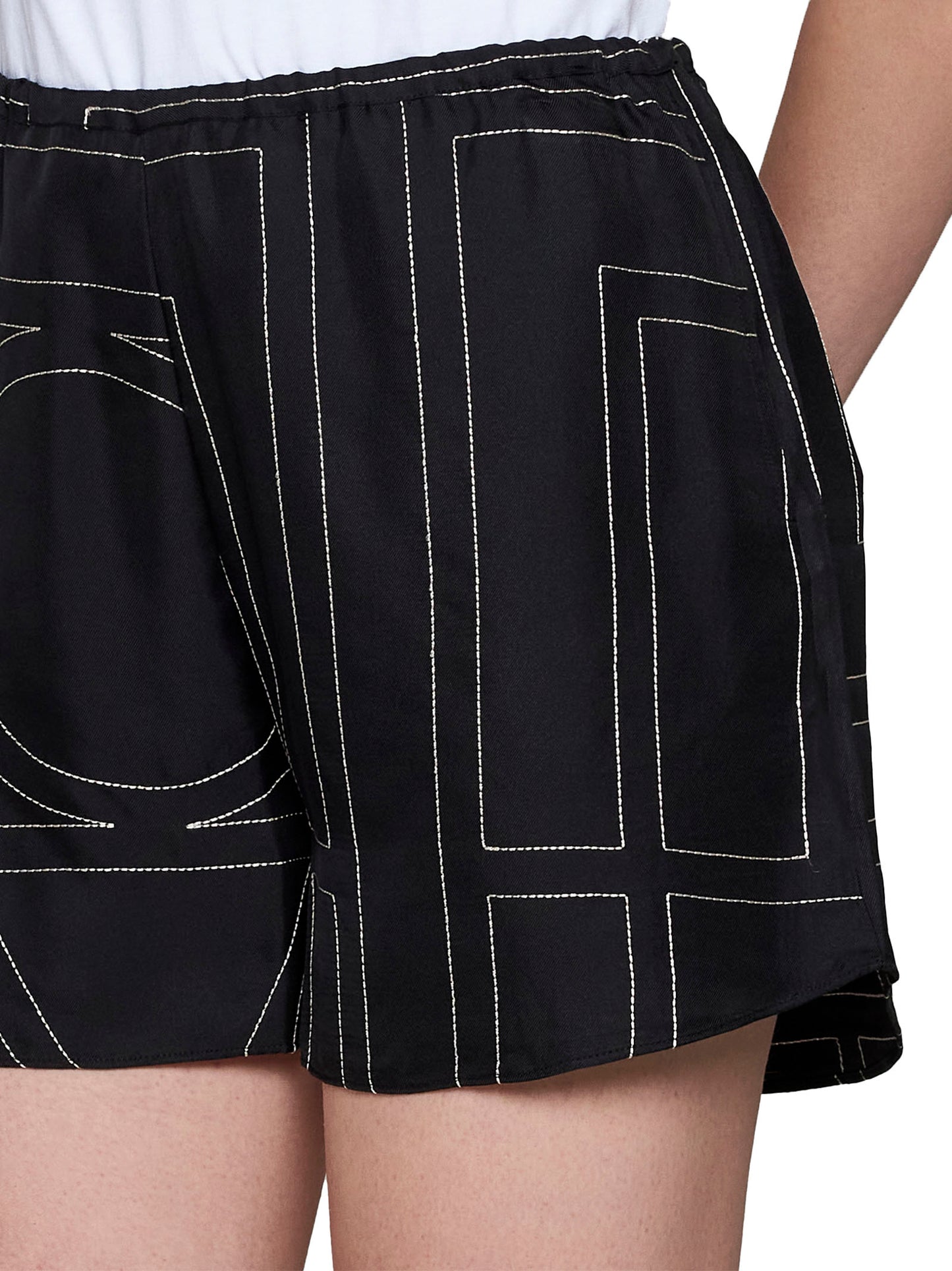 monogram silk pj shorts