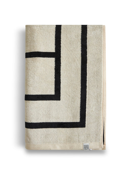 Ivory organic cotton monogram beach towel