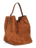 Tan Belted suede tote bag