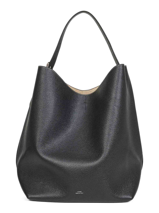 Black Belted suede tote bag
