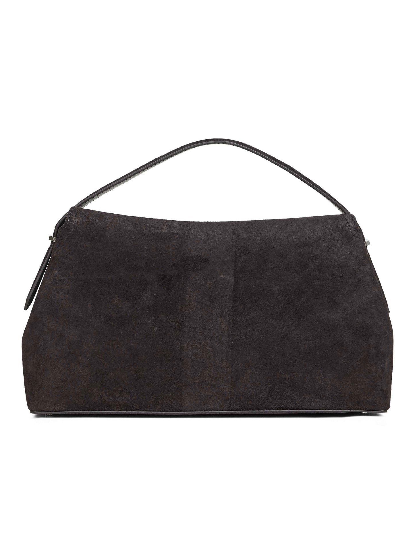 Espresso T-Lock suede top handle bag