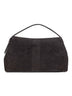 Espresso T-Lock suede top handle bag