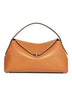 Tan T-Lock grained-leather top handle bag