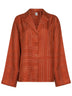 Orange silk twill Monogram pajama shirt