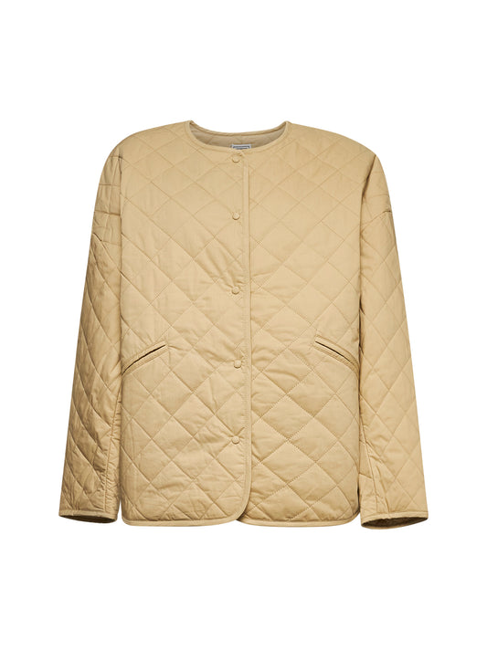Beige organic cotton quilted jacket