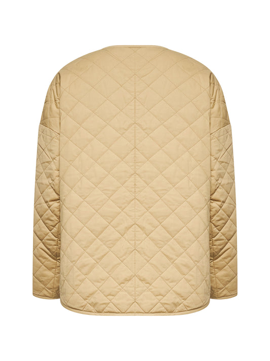Beige organic cotton quilted jacket