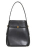 Black Belted leather bucket bag