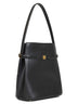 Black Belted leather bucket bag
