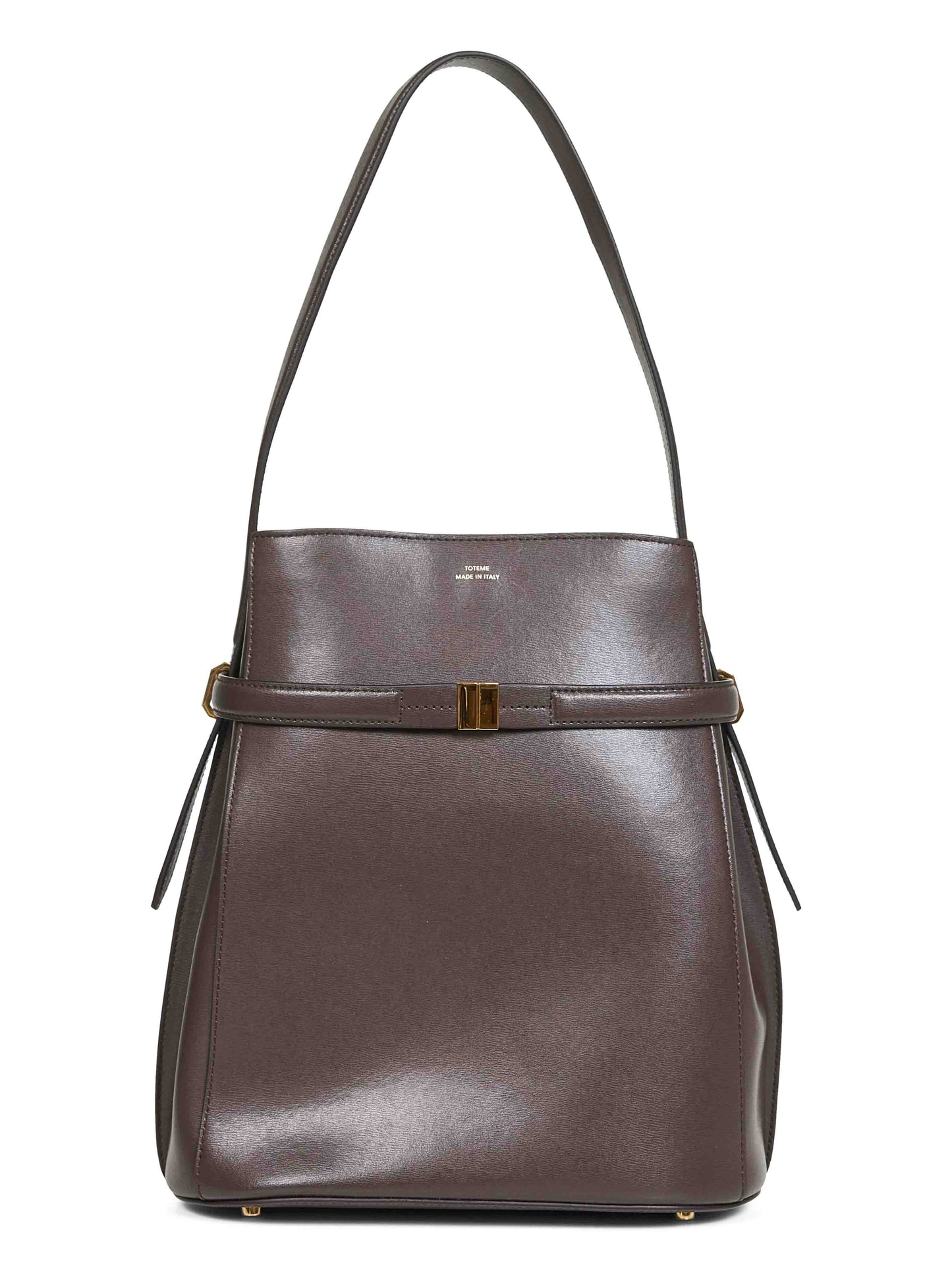 Bark Belted leather bucket bag