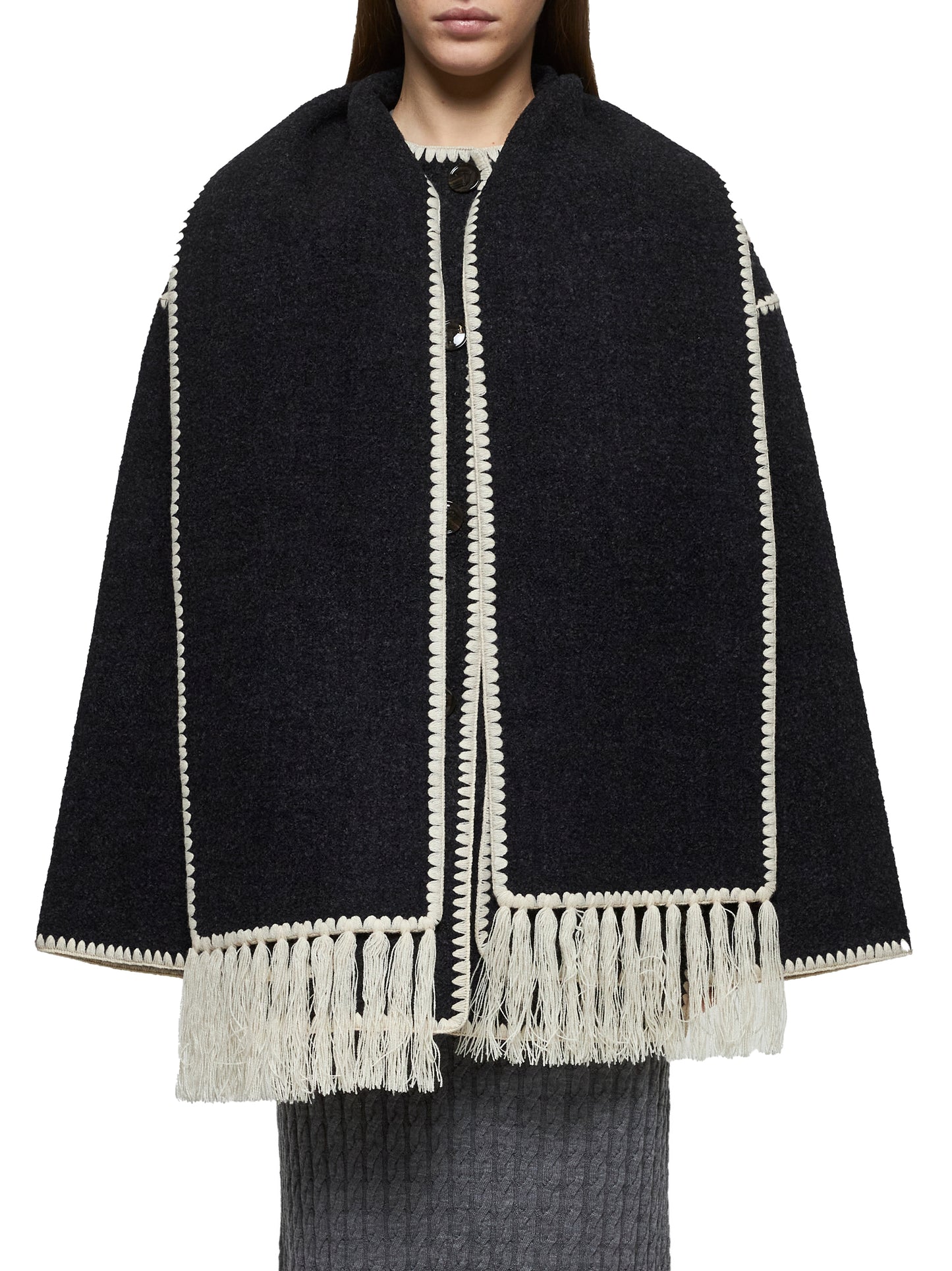 embroidered scarf jacket
