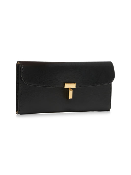Portafogli T-Lock in pelle nera