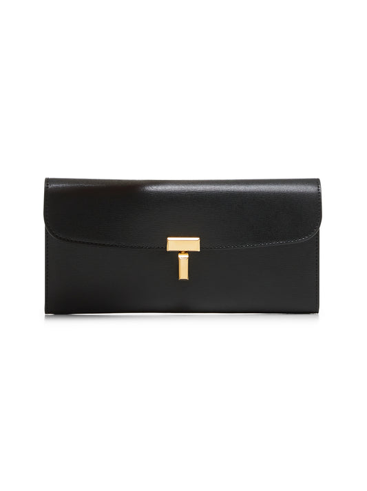 Portafogli T-Lock in pelle nera