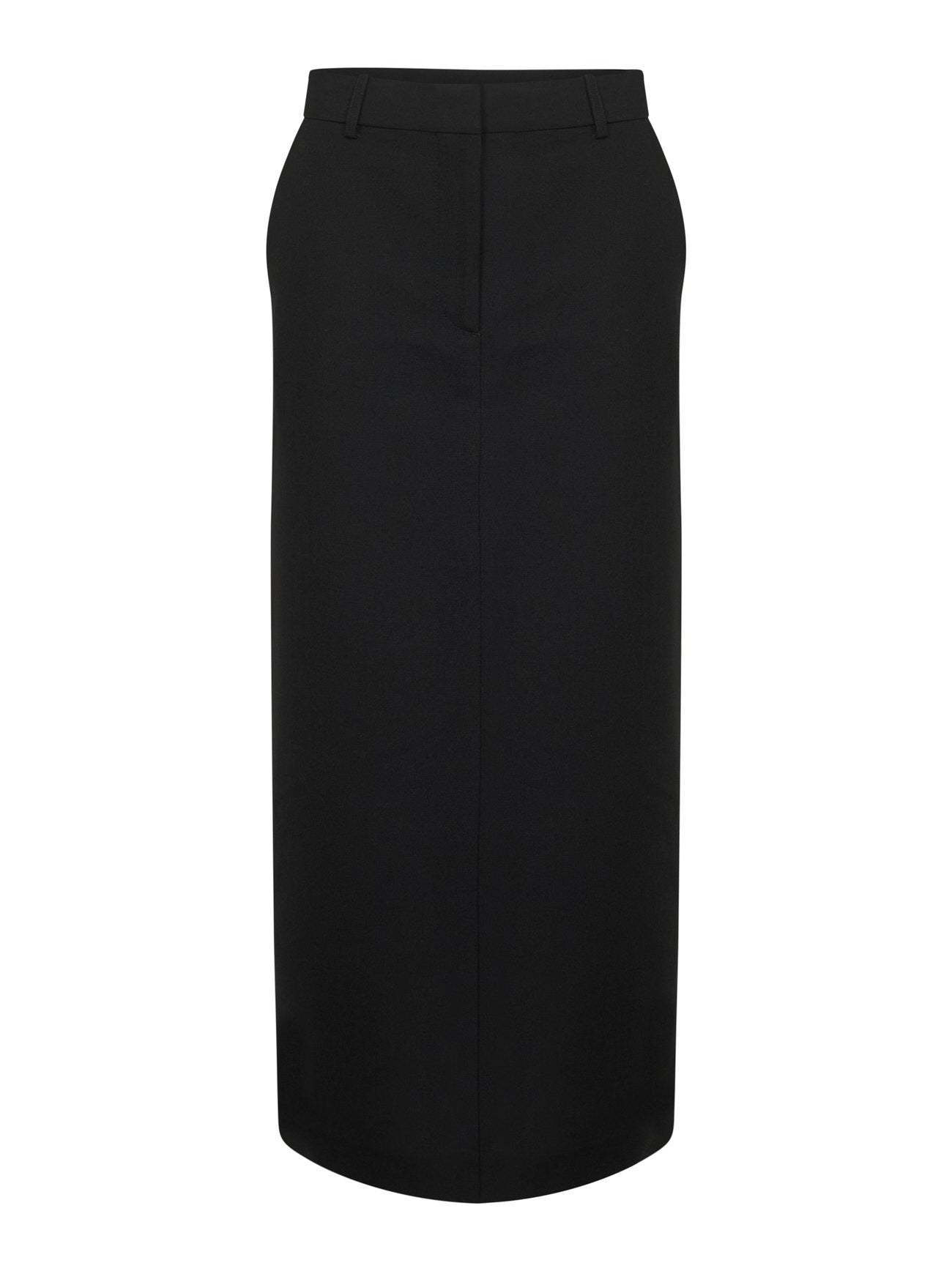 Black canvas low-waist straight long skirt