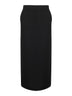 Black canvas low-waist straight long skirt