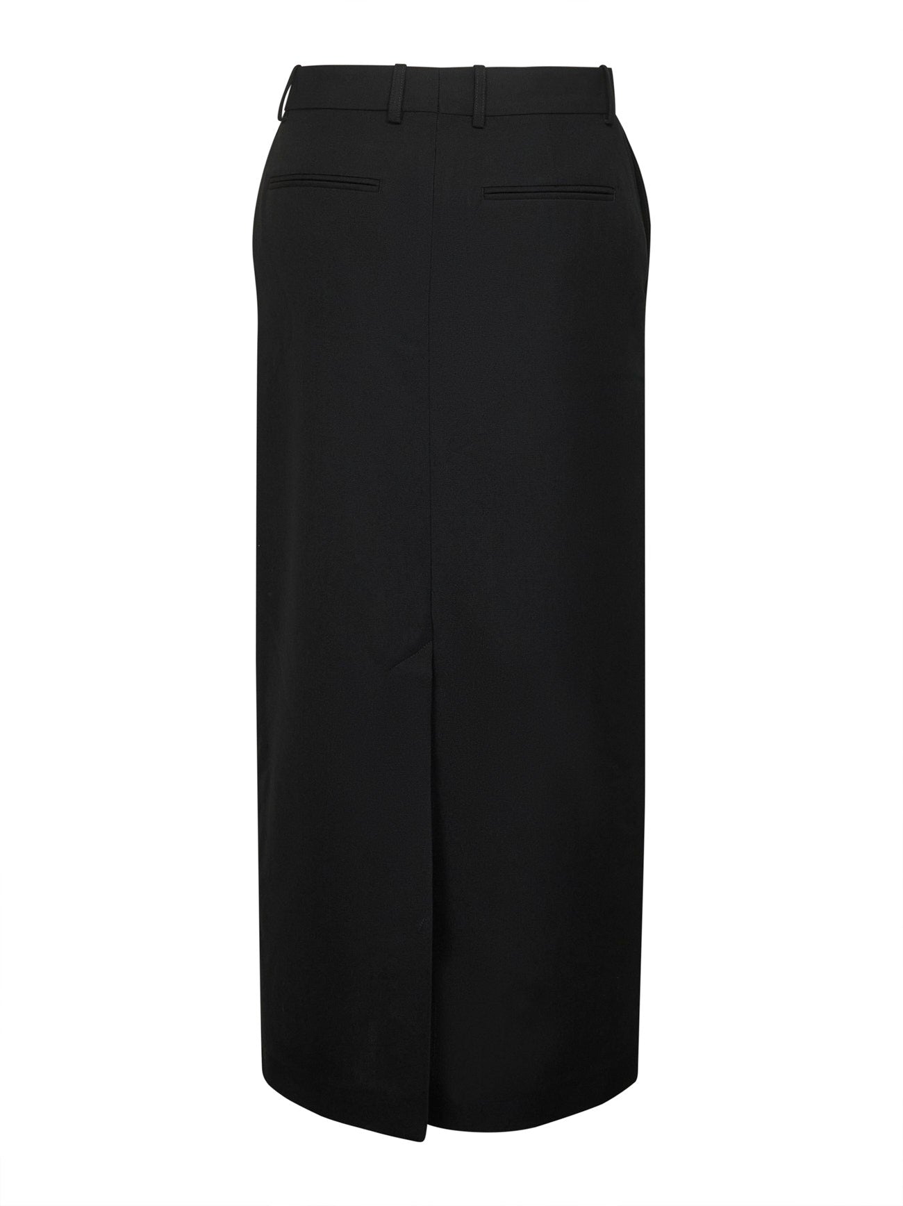 Black canvas low-waist straight long skirt