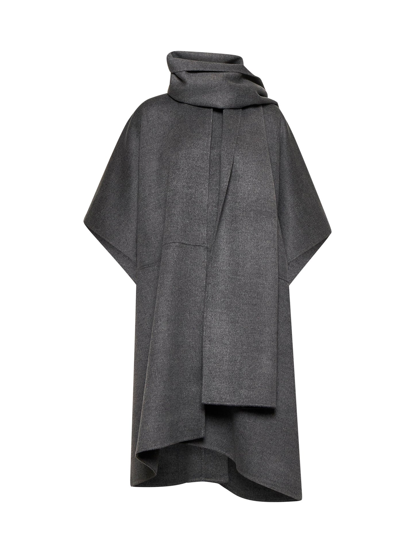 Grey wool scarf coat