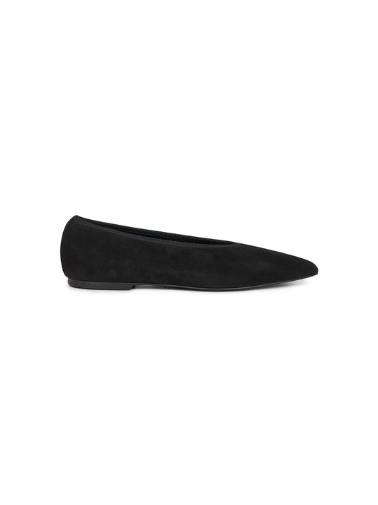 Black suede Minimalist ballet flats