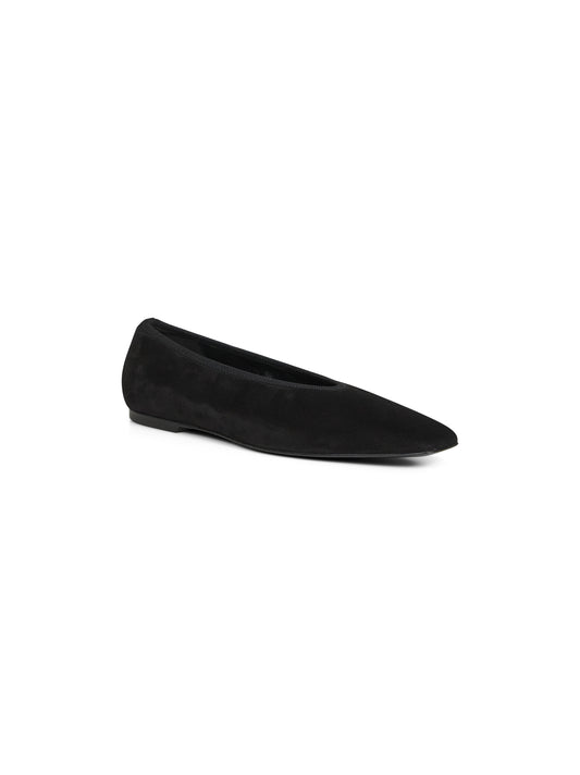 Black suede Minimalist ballet flats
