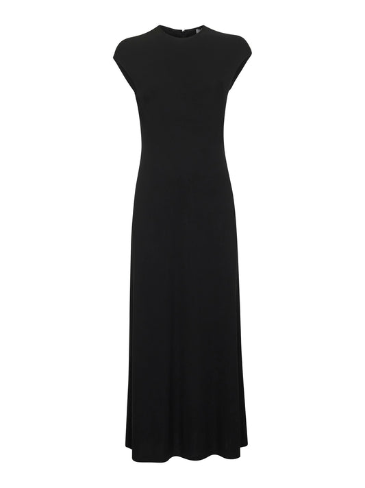 Black fluid stretch jersey Everyday long dress