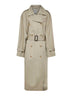 Clay crisp cotton blend double-breasted trench coat