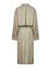 Clay crisp cotton blend double-breasted trench coat
