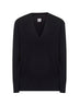 Black cashmere V-neck sweater